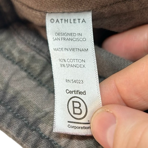 ATHLETA Farallon Jogger Drawstring Waistband Green Camo Women's 12 Large Pants - Picture 6 of 10